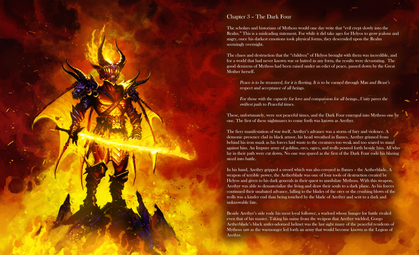 Sample page from the forthcoming Mythic Legions: Rise of the Dark Four, Volume 1 book