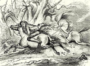 Ichabod Crane pursued by the Headless Horseman, by F.O.C. Darley, 1849