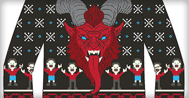 Red Krampus Shirt and Ugly Sweater Orders Open Now